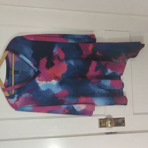 Clara SunWoo Purple Blue Design Asymmetric Tunic, M